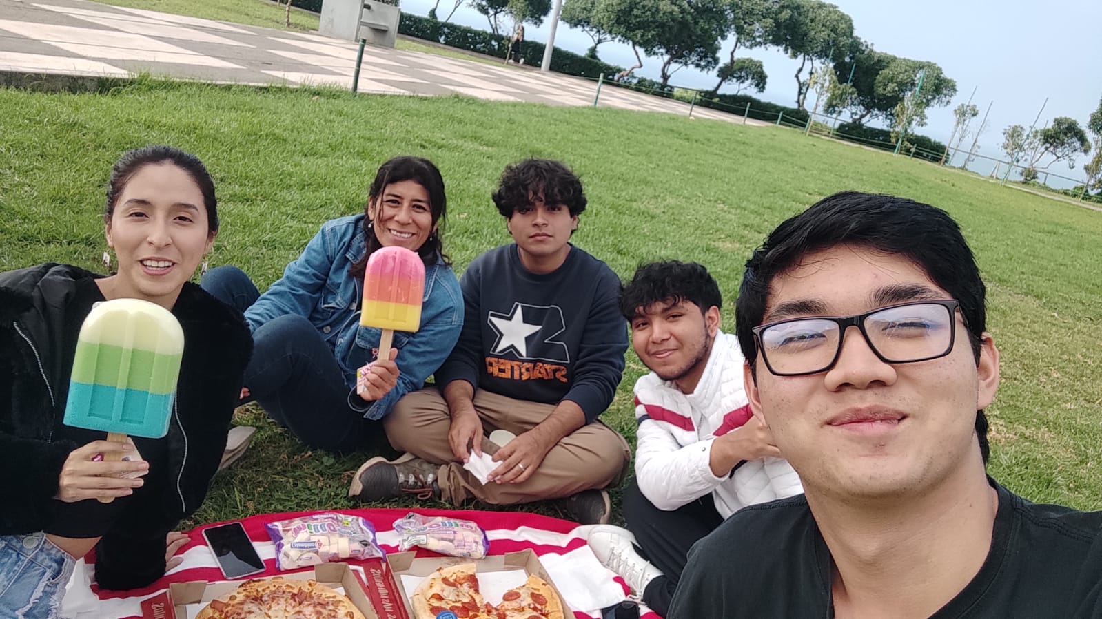 A picture with my students celebrating mid-year vacation
